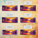 Sunset Street, Urban Glow, Cityscape Silhouette, Vibrant Colors, Framed Canvas Print, Living Room Decor, Bold Abstract, Urban Landscape