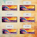 Giant Wave, Ocean Surf, Sunset Splash, Coastal Energy, Framed Canvas Print, Surfer Wall Art, Beach House Decor, Living Room Art