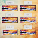 Ocean, Waves, Sunset, Framed Canvas Print, Coastal Wall Art, Boho Beach Art, Vibrant Seaside Decor, Nautical Artwork, Surfer Room Art