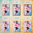 Blooming Flowers, Pink and Blue, Botanical Painting, Soft Aesthetic, Feminine Decor, Floral Home Art, Romantic Wall Art, Canvas Print