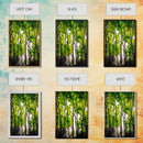 Birch Trees, Green Forest Art, Nature Landscape, Abstract Painting, Contemporary Wall Decor, Earthy Home Art, Framed Canvas Print