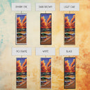 Ocean Sunset, Glow, Waves Framed Canvas Print glowing beach sunset wall art, vivid wave painting, warm coastal decor, boho beach house art