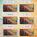 Beach Flowers, Sunset, Coastal Decor Canvas Print, Colorful Ocean Landscape, Tropical Boho Art, Living Room Beach Wall Art