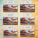 Colorful Sunset, Clouds, Mountains, Framed Canvas Print vibrant beach wall decor, sky and sea painting, boho art, coastal living room