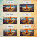 Fire Beach, Ocean, Framed Canvas Print, Sunset Beach Bonfire Painting, Vibrant Coastal Campfire Wall Art, Boho Living Room Decor