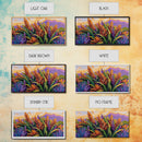 Botanical Sunset, Mountain, Framed Canvas Print, Vibrant Flower Field Painting, Nature Boho Wall Art, Sunset Hallway Decor