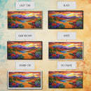Rainbow Sky, Desert River, Mountain View, Canvas Print, Scenic Landscape Wall Art, Colorful Fall Decor, Living Room Statement Piece