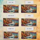Rocks Waves, Sea, Energy, Dramatic cliff seascape Canvas Print, living room wall art, bold ocean decor, coastal energy painting