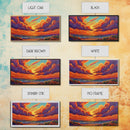Sunset Ocean, Sky, Framed Canvas Print, Vibrant sunset ocean wall decor, clouds seascape painting, Living Room Wall Art, boho art