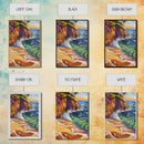 Coastal Sunset, Waves, Color, Canvas Print, Vibrant seascape art, beach house wall décor, boho ocean scene, bathroom wall art