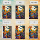 Tropical Jungle, Foliage, Path, Framed Canvas Print, Vibrant Botanical Wall Art, Boho Living Room Decor, Colorful Nature Painting