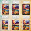 Clouds Sunset, Beach, Scenic Canvas Print, Colorful Coastal Wall Art, Vibrant Nature Landscape, Fall Living Room Art Piece