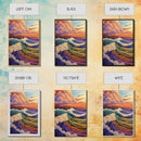 Colorful Ocean Waves, Sunset Surf Art, Rainbow Water Scene, Framed Canvas Print, Coastal Wall Decor, Vibrant Bathroom Art