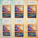 Stormy Coastal Sunset, Rainbow Clouds Over Ocean, Dramatic Sky Wall Art, Framed Canvas Print, Boho Nature Decor, Living Room Art