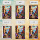 Pathway Ocean, Archway, Colorful Coastal View, Framed Canvas Print, Bohemian Hallway Art, Tropical Escape Decor, Vibrant Travel Scene