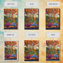 Autumn Forest, Leaves Colorful, Framed Canvas Print bright fall foliage nature painting, botanical boho forest scene, Kitchen Wall Art