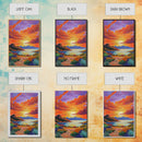 Sunset, Desert, Lake, Landscape, Framed Canvas Print, Vibrant sunset over desert lake with bold skies, perfect Southwest living room wall art
