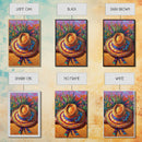 Sombrero, Garden, Boho, Floral, Framed Canvas Print, Bright floral garden sombrero artwork, perfect boho colorful kitchen wall art