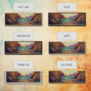 Rocky Cove, Sunset Ocean, Wave Art, Coastal View, Framed Canvas Print, Bathroom Wall Art, Earth Tones, Seascape Canvas Decor