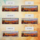 Mountain Sunset View, Western Hillside, Country Valley Gate, Framed Canvas Print, Fall Landscape Art, Rustic Farmhouse Decor