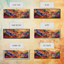 Colorful Desert Blooms, Vibrant Landscape, Boho Floral Style, Framed Canvas Print, Bedroom Wall Art, Modern Southwestern Painting
