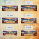 Sunset Shore View, Vibrant Ocean Wave, Footprints in Sand, Coastal Seascape Art, Framed Canvas Print, Beach House Wall Decor