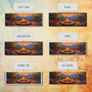 Mountain Campfire Glow, Forest Bonfire Scene, Sunset Wilderness Art, Canvas Print, Autumn Living Room Decor, Rustic Outdoor Vibe