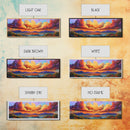 Sunset Waves, Vibrant Clouds, Mountain Sea View, Framed Canvas Print, Colorful Seascape Art, Moody Bedroom Decor, Ocean Landscape