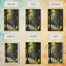 Yellow Forest, Tall Pines, Woodland Scene, Framed Canvas Print, Modern Nature Wall Art, Cabin Living Room Decor, Fall Forest Art