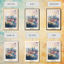 Brno Czech Republic Travel Poster Framed Canvas Print, Cityscape Art, Wall Decor, Travel Print, Watercolor Painting, Boho Style Art