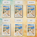 Kalamaria Greece Coastal View, Framed Canvas Print, Travel Poster, Nautical Wall Art, Living Room Decor, Greek Cityscape, Seaside Home Decoration
