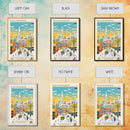Blagoveshchensk Russia Travel Poster Framed Canvas Print, Midcentury Modern Art, Pop Art Home Decor, Scenic Wall Art, Unique Gift