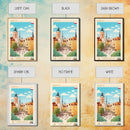 Kraków Poland Travel Poster Framed Canvas Print, Midcentury Modern Art, Pop Art Wall Decor, Home Decor, Vacation Gift, Bedroom Art