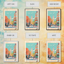 Luton United Kingdom Travel Poster Framed Canvas Print, Wall Decor, Midcentury Modern Art, Pop Art, Scenic Art for Living Room and Office