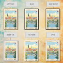 Olomouc Czech Republic Travel Poster Framed Canvas Print, Midcentury Modern Art, Pop Art Wall Decor, Scenic Wall Art, Living Room Decoration, Office Gift