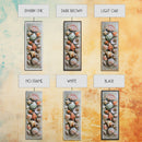 Printed Canvas Painting of Colorful Seashells on Beach, Vertical Coastal Art Print, Oversized Wall Art for Living Room, Housewarming Gift