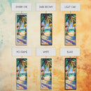 Tropical Wall Art Canvas of Ocean Landscape, Acrylic Gouache Style Canvas Art Framed and Printed, Long and Narrow Modern Abstract Art