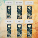 Moonlit Night With Japanese Lanterns Art On Framed Canvas Print In Ukiyo-e Style Tall Skinny Ethereal Wood Block Wall Decor