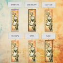 Skinny Art Tall Art Elegant White Flowers Wood Block Print Japanese Style Art Delicate Blooms On Soft Background Framed Canvas Print