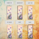 Beautiful Purple Flowers Standing Tall In Japanese Style Ukiyo-e Art Framed Canvas Print Skinny Art Tall Art