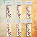 Pink Bougainvillea Vines On White Background Skinny Art Wood Block Print Japanese Style Art Framed Canvas Print Tall Art Ukiyo-e Art