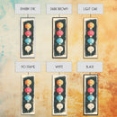 Colorful Lanterns Hanging in a Vertical Row with Abstract Background - Skinny Art, Japanese Wall Decor, Framed Canvas Print, Ukiyo-e Style