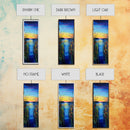 Vibrant Lake Reflection Framed Canvas Print lake Tahoe art landscape painting sunset over water coastal decor extra wide wall art
