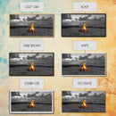 Campfire on Beach Framed Canvas Print | Seascape Painting | Coastal Wall Art | Moody Art | Rustic Decor | Extra Wide Art | Nautical Painting
