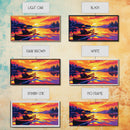 Kayaker at Sunset, fisherman painting, nautical painting, coastal landscape art, rustic decor, panoramic painting, canvas print
