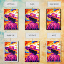 Vibrant Cowboy Painting, Chicano Art, Western Sunset Art, Pink Orange Wall Art, Afrocentric Wall Art, Canvas Print, Southwest Decor, Rustic Wall Art