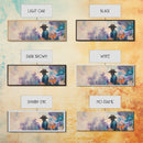 Lone Cowboy Painting, Panoramic Art, Rustic Decor, Framed Canvas Print, Blue and Green Wall Art, Moody Art, Southwest Wall Art