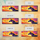 Wild horse, southwest wall art, pink orange wall art, geometric wall art, extra wide art, framed canvas print, panoramic painting, boho art