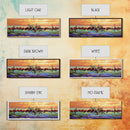 Barbed Wire Sunset, rustic wall art, southwest wall art, vibrant painting, western decor, long narrow wall art, framed canvas print