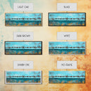 Barbed Wire Ocean, coastal decor, rustic art, farmhouse painting, minimalist painting, extra wide art, framed canvas print, moody art